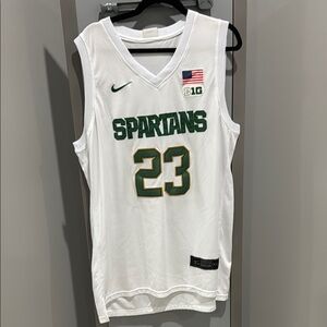 Nike Spartans White and Green Jersey